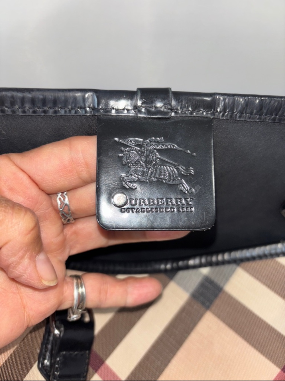 *Authentic* Burberry Beige
Checkered Tote Bag - Picture 4 of 5